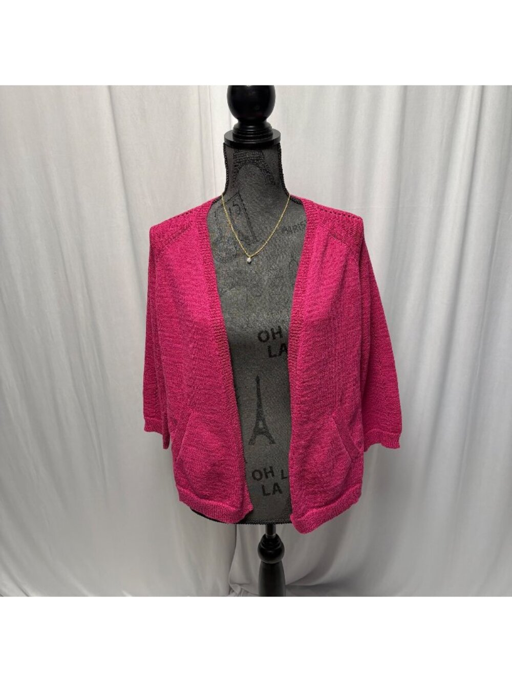 Coldwater Creek Open Front Cardigan Womens Size Medium 10-12 Pink Sweater